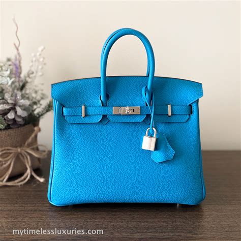 hermes blue zanzibar|HERMES Togo Birkin 25 Bleu Zanzibar.